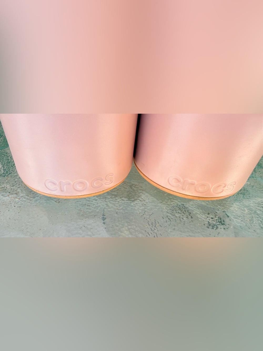 Crocs Brooklyn Low Wedge Ankle Strap Sandals - Pink/Tan Women’s 8 - Picture 4 of 6